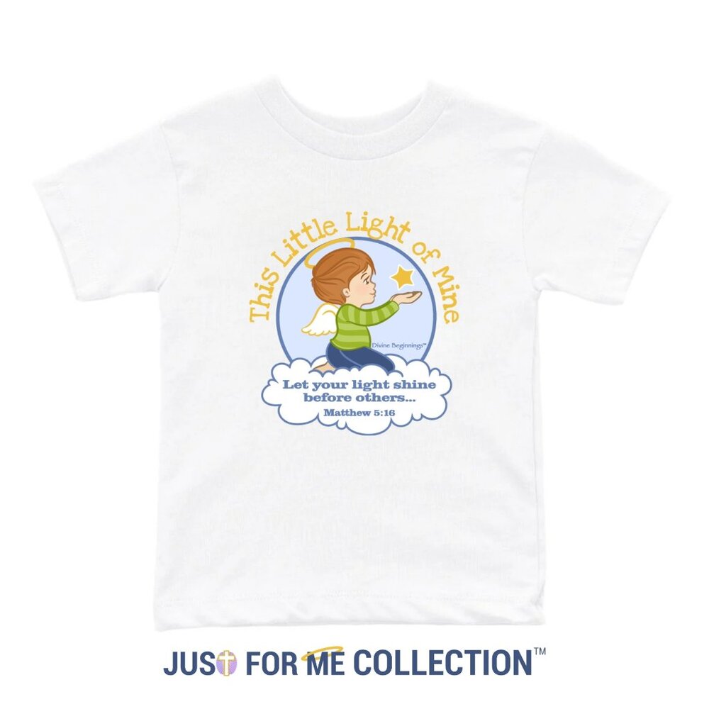 This Little Light of Mine T-shirt -Boys Toddler Christian T-shirt (Red-brunette)
